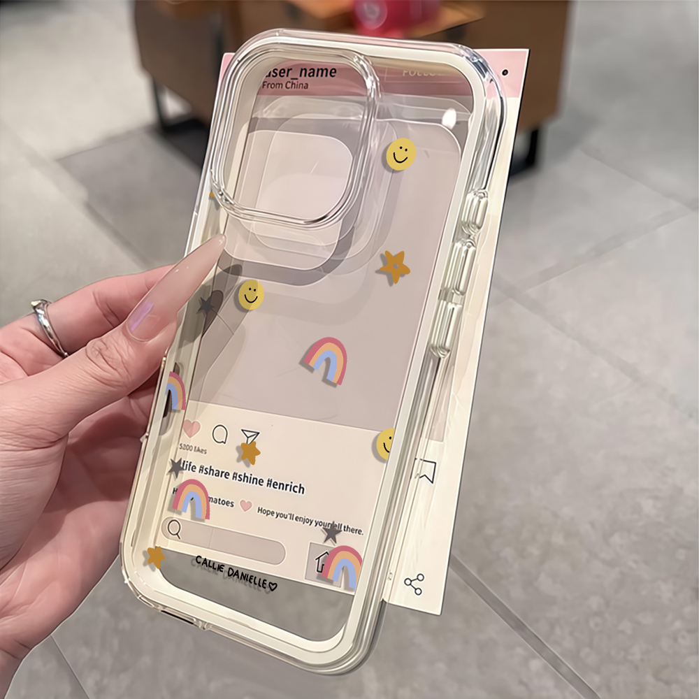 Phone Cases Xr Cute - Custodia Morbida Trasparente Arcobaleno con Airbag