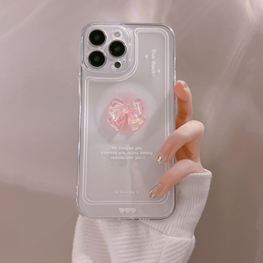 Phone Cases Xr Cute - Custodia per telefono trasparente con fiocco