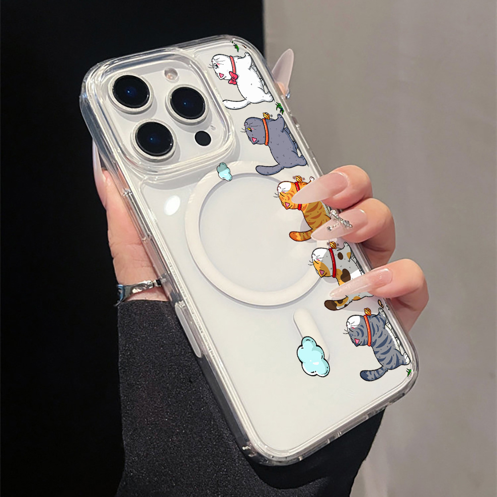Phone Cases Cute Iphone 13 - Custodia Trasparente in Acrilico con Gatto