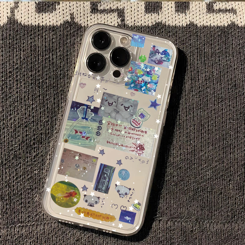 Phone Cases Kawaii - Cover Trasparente con Adesivi Kawaii per